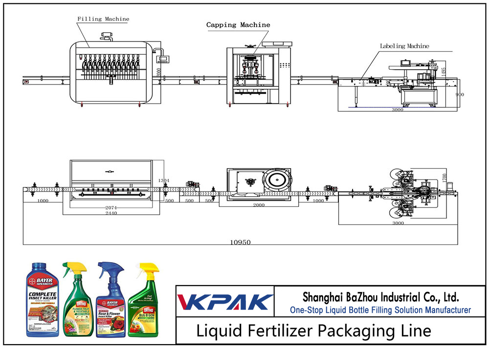 Linea di riempimento del fertilizzante liquido automatico
